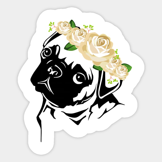 Cute Face Pug Sticker by Pet & Nature Lovers